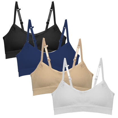 Popular Girls Padded Training Bra Pack – Crop Cami Training Bras for Girls. Seamless Bra Design with Removable Padding