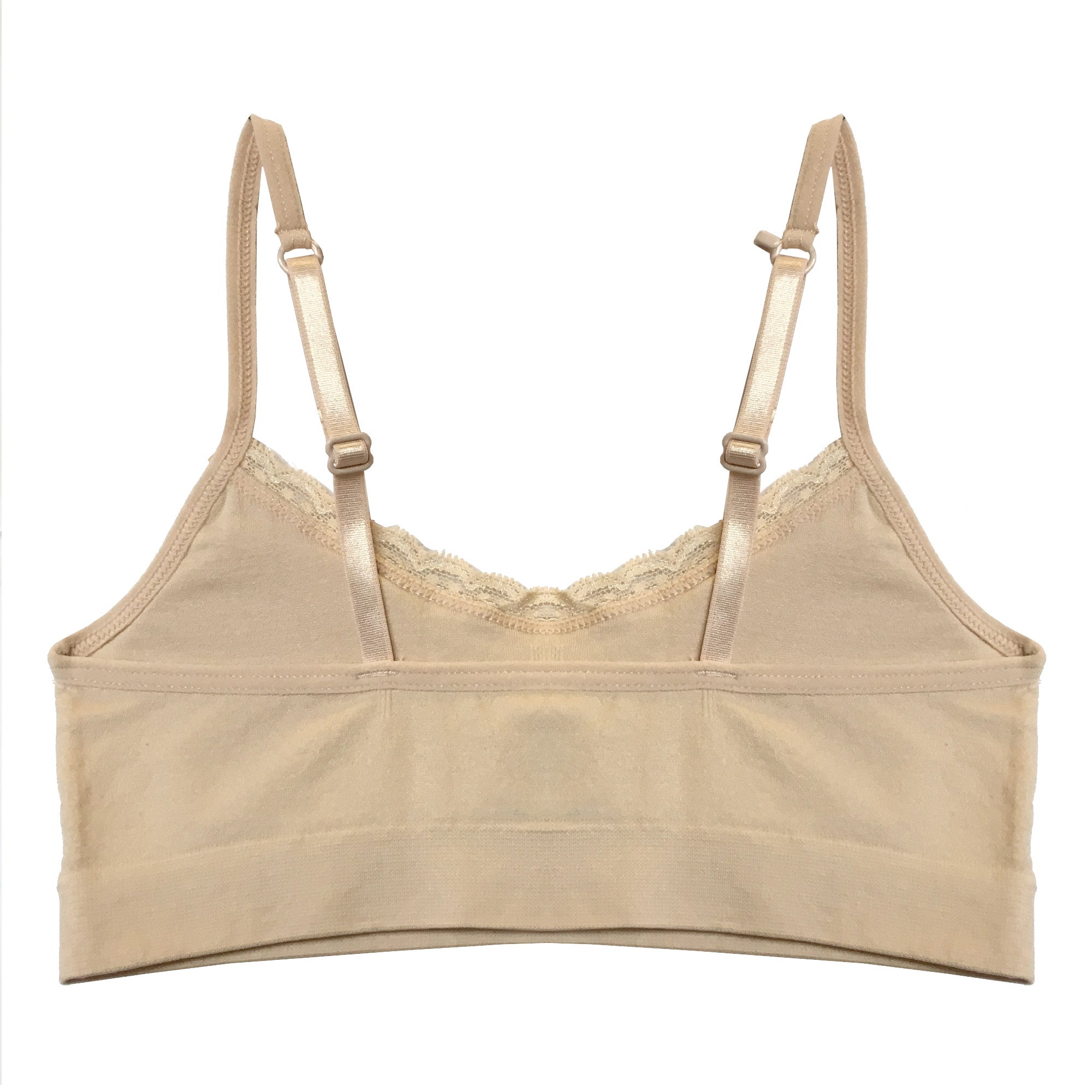 Coobie padded bralette - nude with lace, one size.