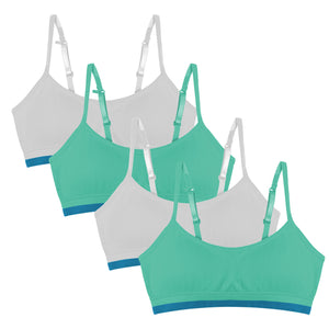 Popular Girls Padded Training Bra Pack – Crop Cami Training Bras for Girls.  Seamless Bra Design with Removable Padding